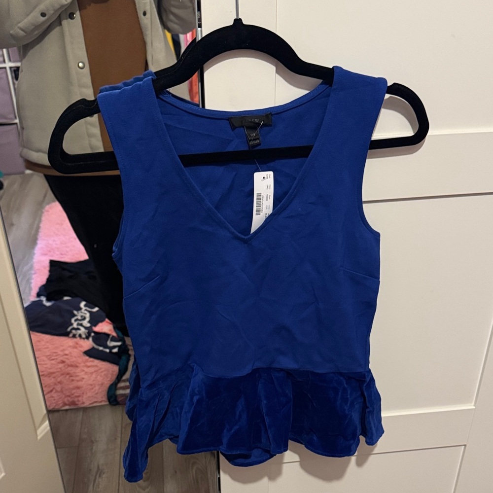 J. Crew Royal Blue Peplum Blouse